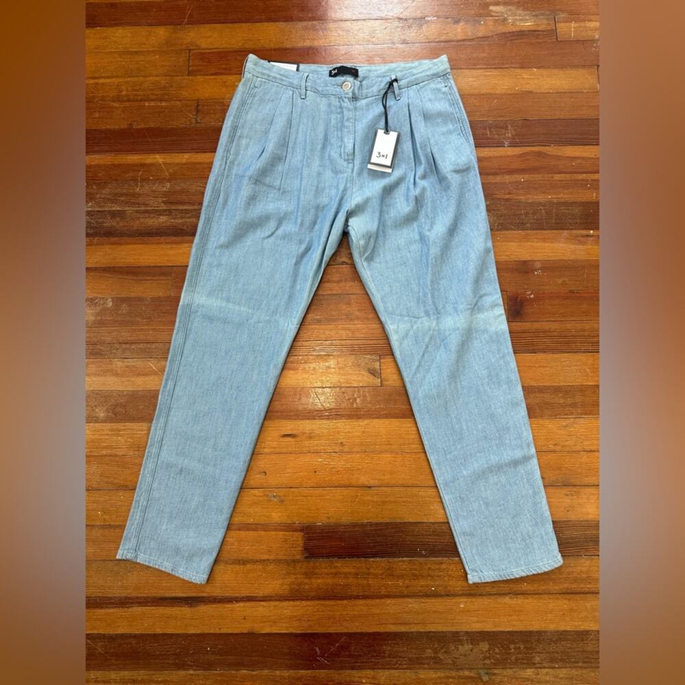 NWT 3x1 Berto Midrise Pleated Trouser, 30x30, NYC Designer